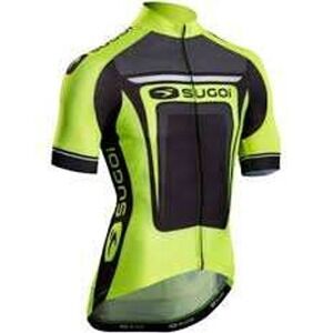 Sugoi Mens Cycling Jersey Neon Yellow Black Full Zip Short Sleeve Bike Top‎ S